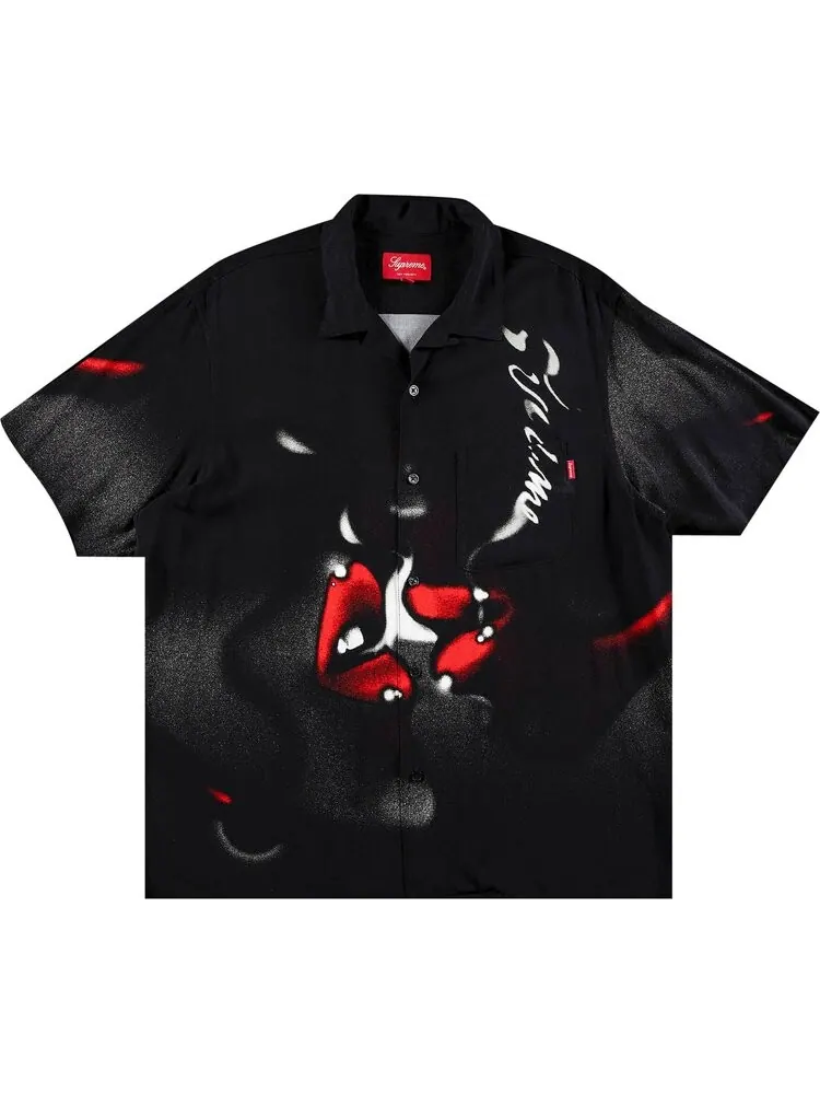 Рубашка Supreme Blow Back Rayon Short-Sleeve Shirt 'Black' — изображение 1 из 2, черный
