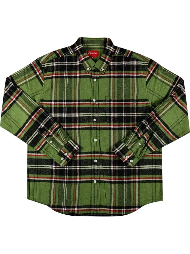 Рубашка Supreme Tartan Flannel Shirt 'Green' — изображение 1 из 2, зеленый