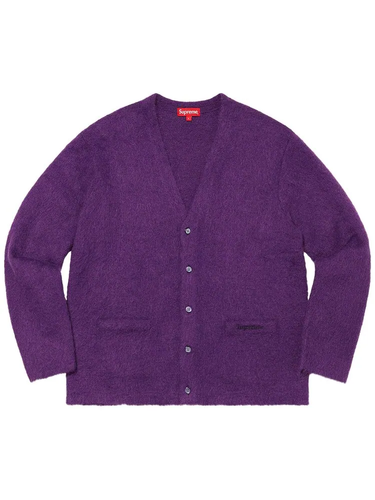 Кардиган Supreme Brushed Mohair Cardigan 'Purple' — изображение 1 из 1, фиолетовый