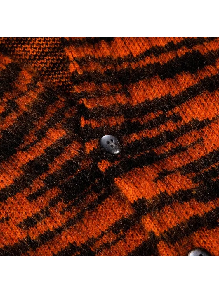 Кардиган Supreme Brushed Mohair Cardigan 'Tiger Stripe' — изображение 2 из 2, оранжевый