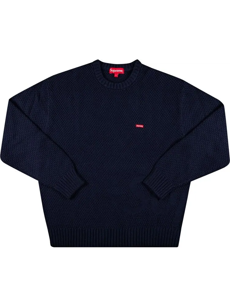 Свитер Supreme Textured Small Box Sweater 'Navy' — изображение 1 из 3, синий