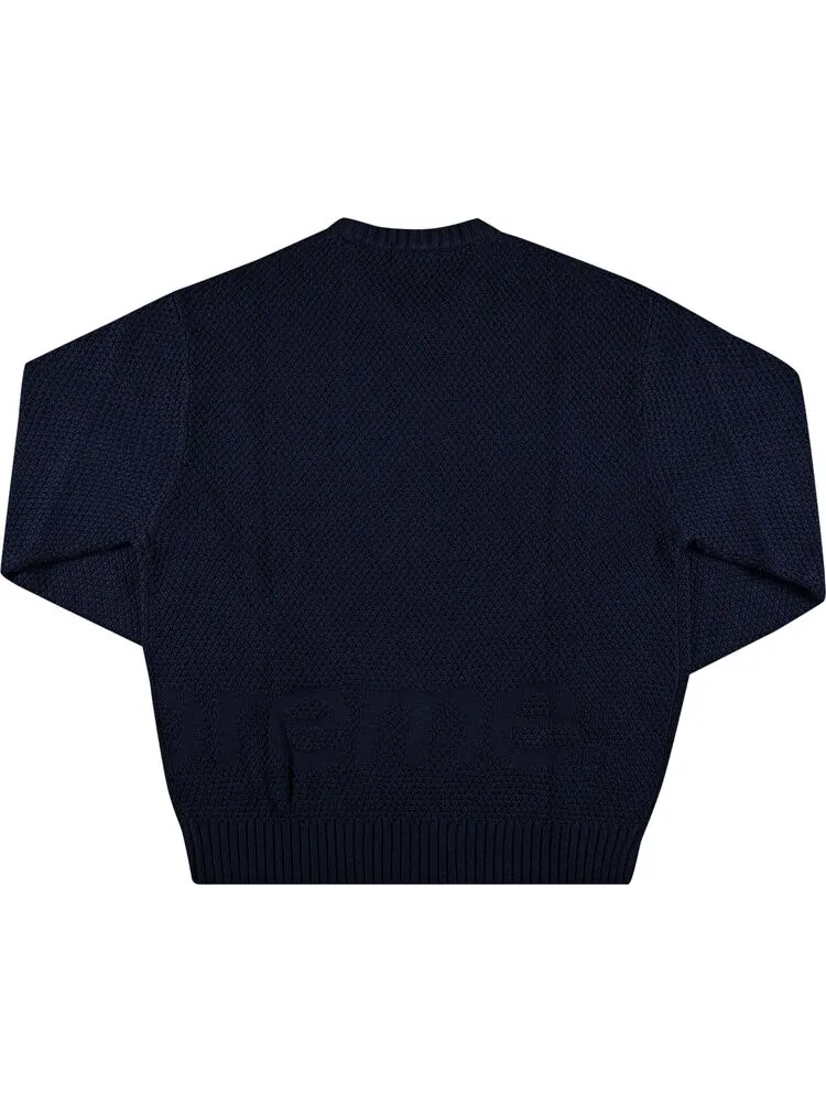 Свитер Supreme Textured Small Box Sweater 'Navy' — изображение 2 из 3, синий