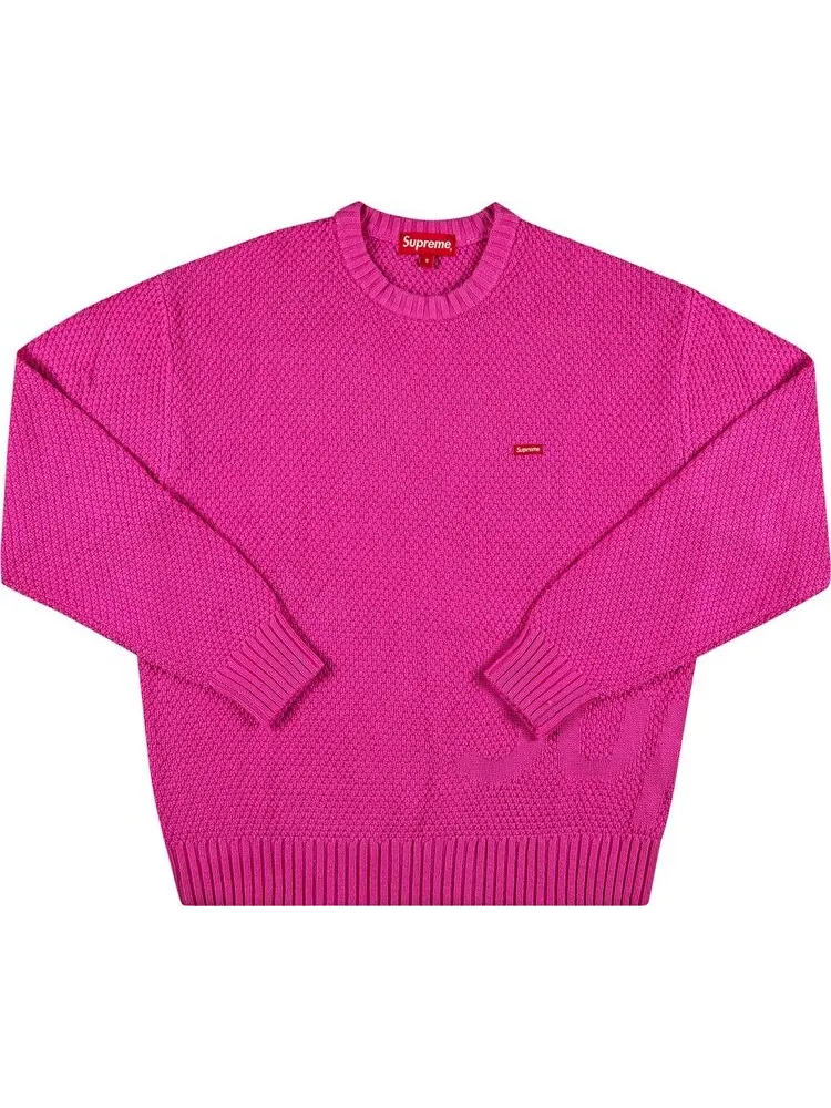 Свитер Supreme Textured Small Box Sweater 'Pink' — изображение 1 из 3, розовый