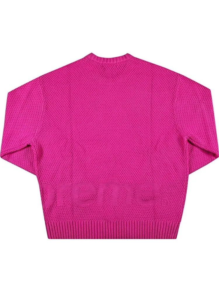 Свитер Supreme Textured Small Box Sweater 'Pink' — изображение 2 из 3, розовый