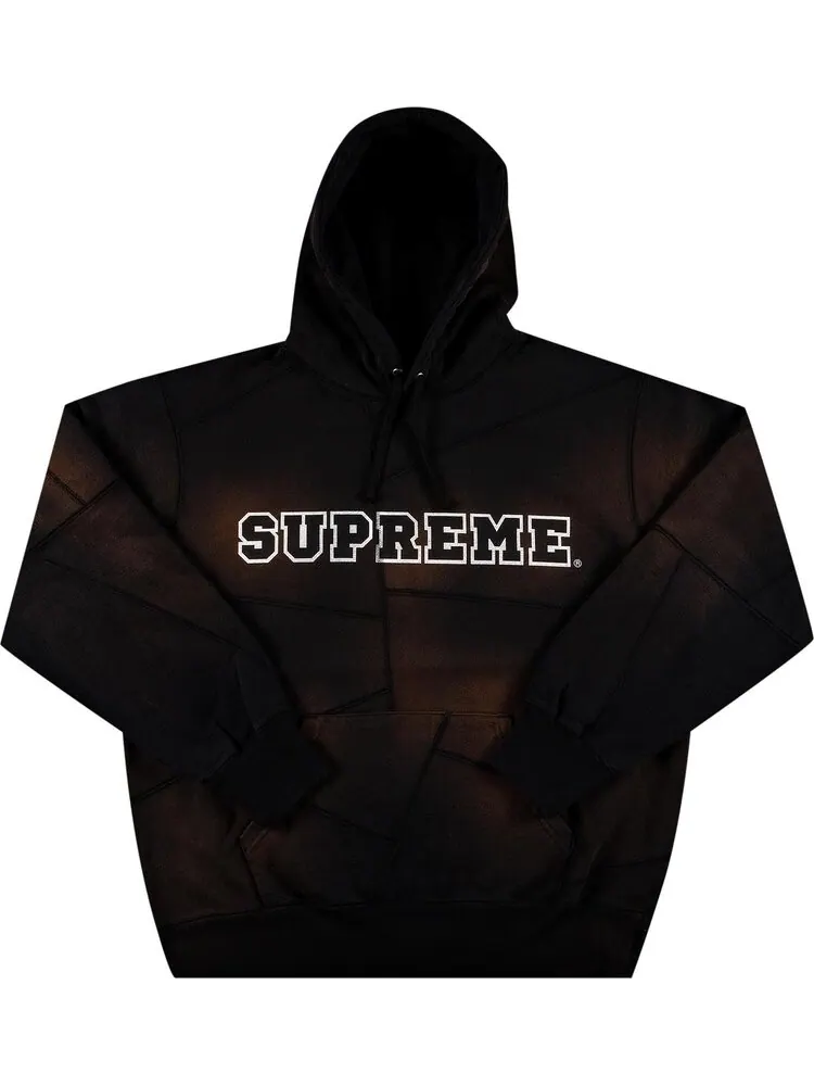 Толстовка Supreme Patchwork Hooded Sweatshirt 'Black' — изображение 1 из 2, черный