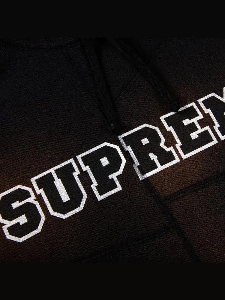 Толстовка Supreme Patchwork Hooded Sweatshirt 'Black' — изображение 2 из 2, черный
