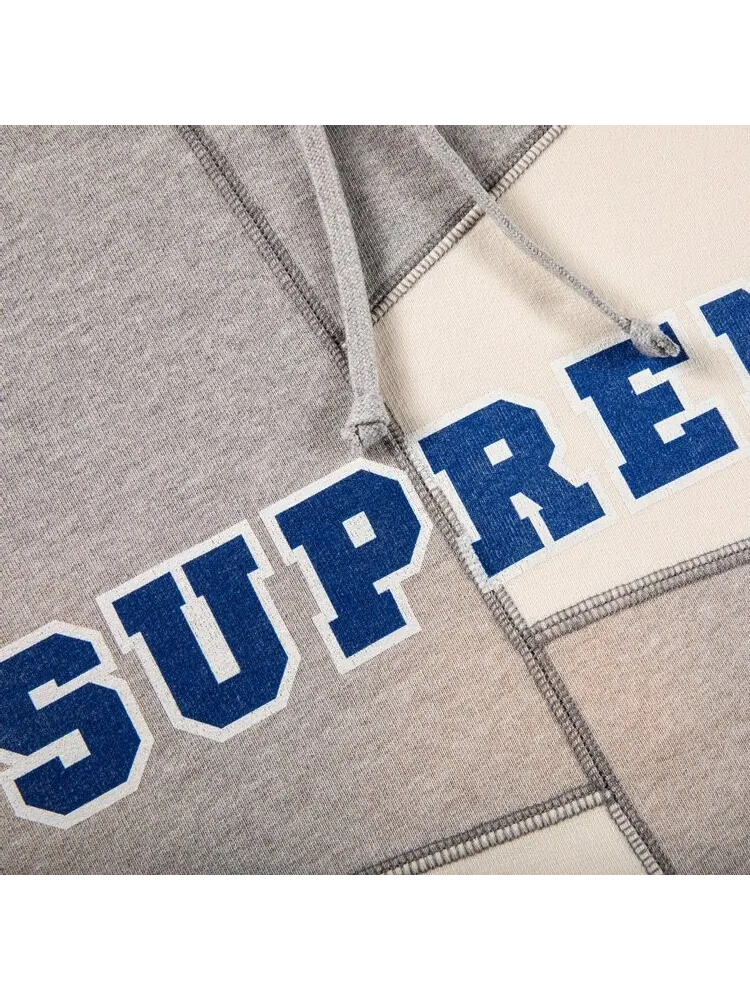 Толстовка Supreme Patchwork Hooded Sweatshirt 'Heather Grey' — изображение 2 из 2, серый