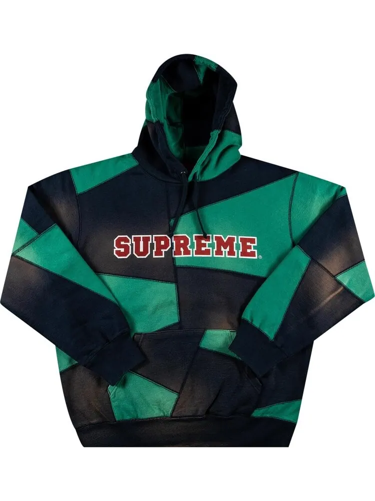 Толстовка Supreme Patchwork Hooded Sweatshirt 'Navy' — изображение 1 из 2, синий
