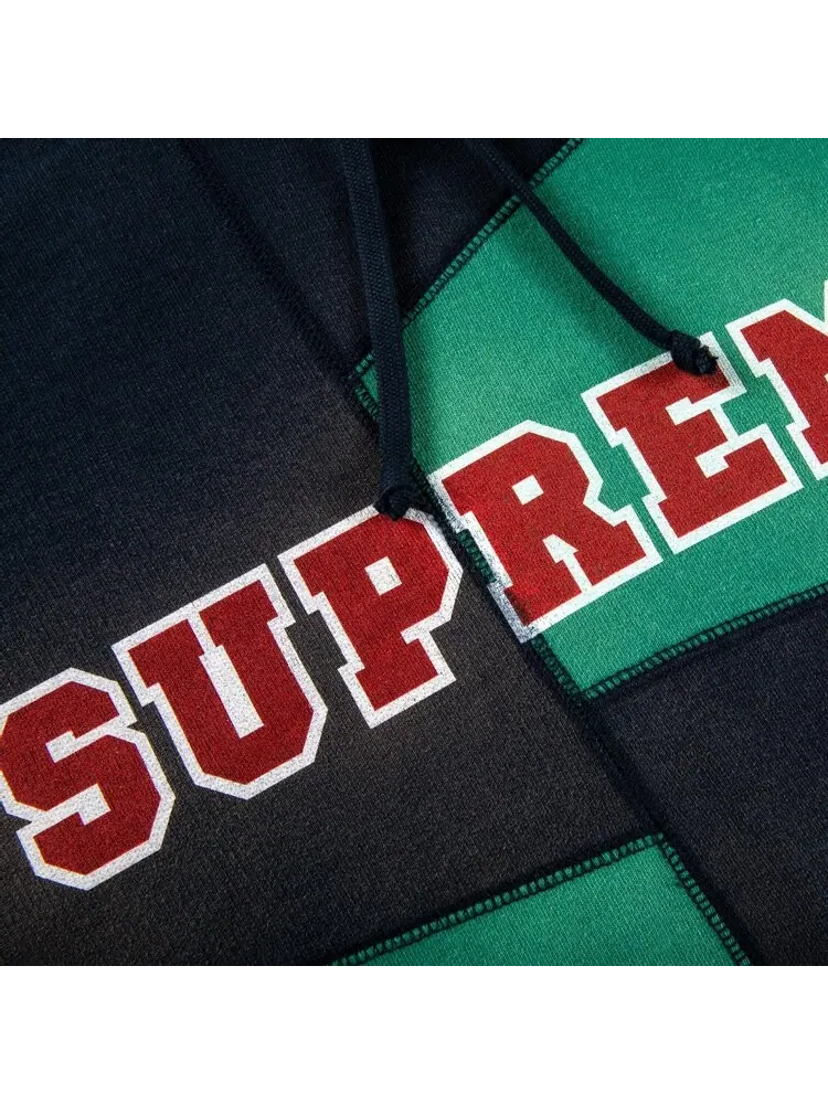 Толстовка Supreme Patchwork Hooded Sweatshirt 'Navy' — изображение 2 из 2, синий