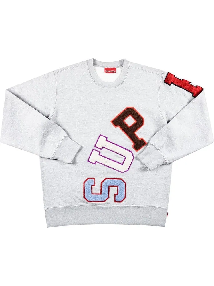 Толстовка Supreme Big Arc Crewneck 'Heather Grey' — изображение 1 из 3, серый
