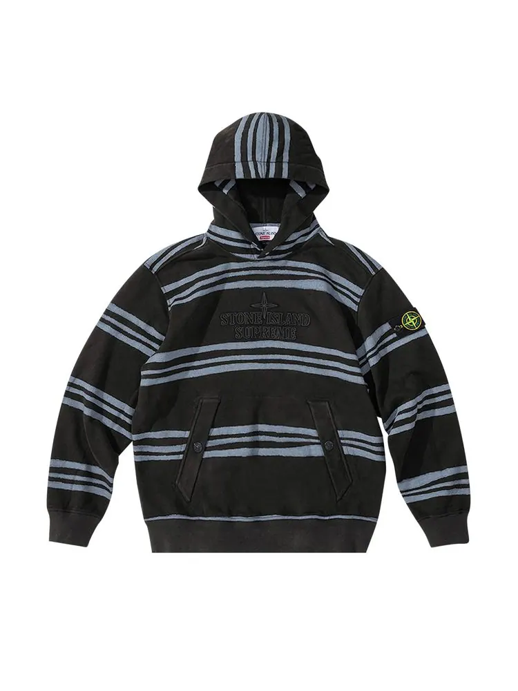 Худи Supreme x Stone Island Warp Stripe — изображение 1 из 1, черный