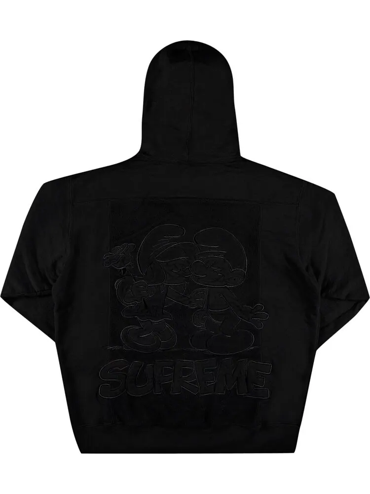 Толстовка Supreme x Smurfs Hooded Sweatshirt 'Black' — изображение 2 из 3, черный