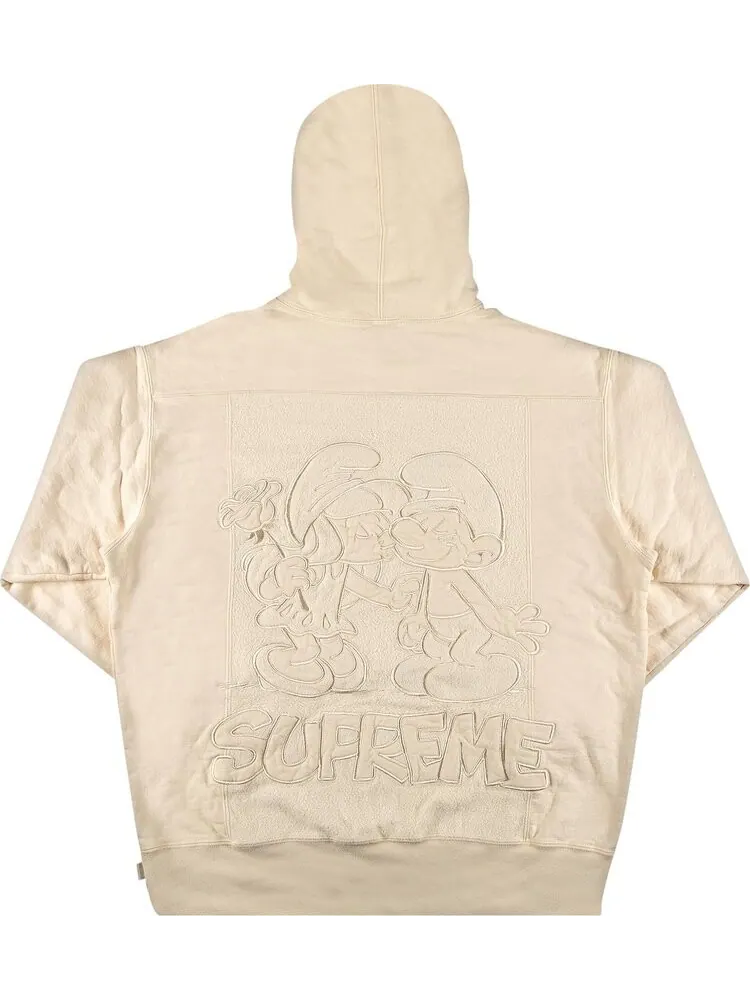 Толстовка Supreme x Smurfs Hooded Sweatshirt 'Natural' — изображение 2 из 3, загар