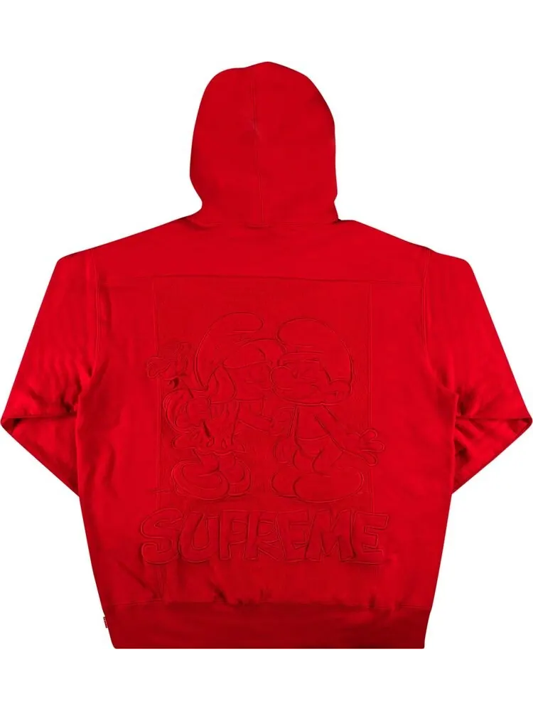 Толстовка Supreme x Smurfs Hooded Sweatshirt 'Red' — изображение 2 из 3, красный
