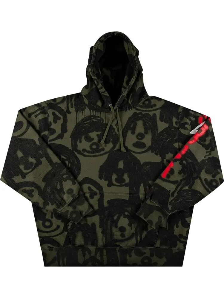 Толстовка Supreme x Yohji Yamamoto Hooded Sweatshirt 'Olive' — изображение 1 из 2, зеленый