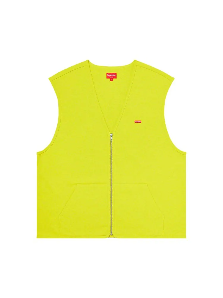 Утепленный жилет Supreme Zip Up Sweat Vest 'Acid Green' — изображение 1 из 1, зеленый