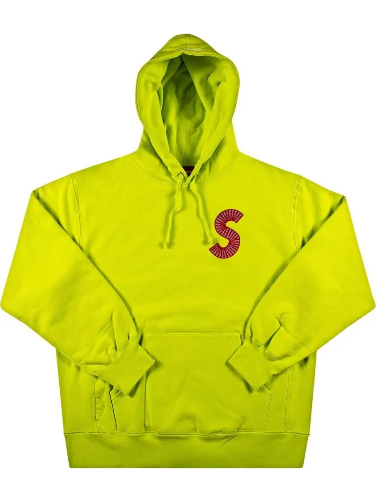 Толстовка Supreme S Logo Hooded Sweatshirt 'Acid Green' — изображение 1 из 2, зеленый