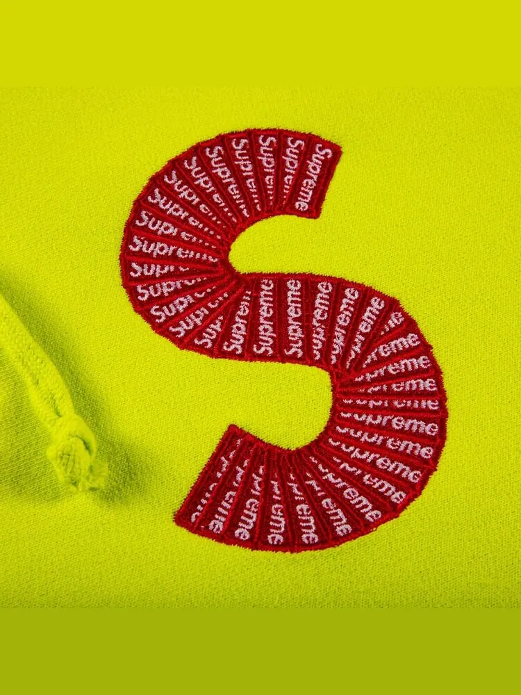 Толстовка Supreme S Logo Hooded Sweatshirt 'Acid Green' — изображение 2 из 2, зеленый