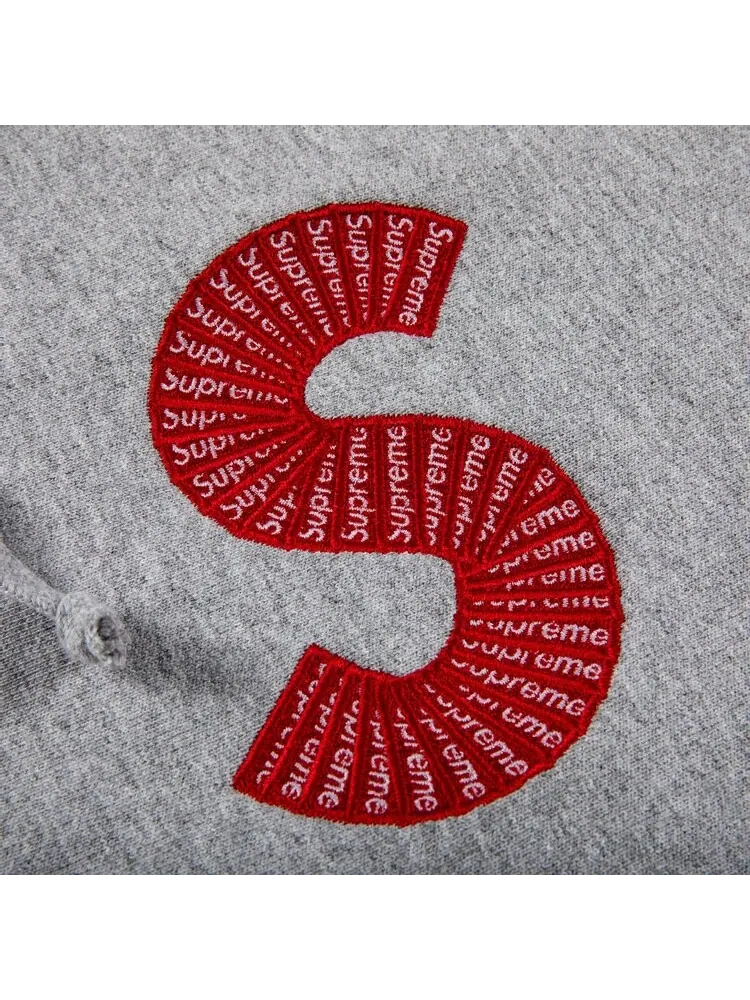 Толстовка Supreme S Logo Hooded Sweatshirt 'Heather Grey' — изображение 2 из 2, серый