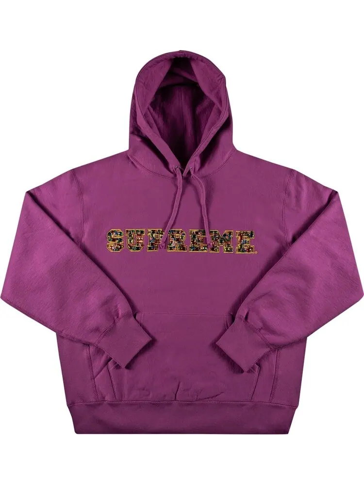 Толстовка Supreme Jewels Hooded Sweatshirt 'Bright Purple' — изображение 1 из 2, фиолетовый