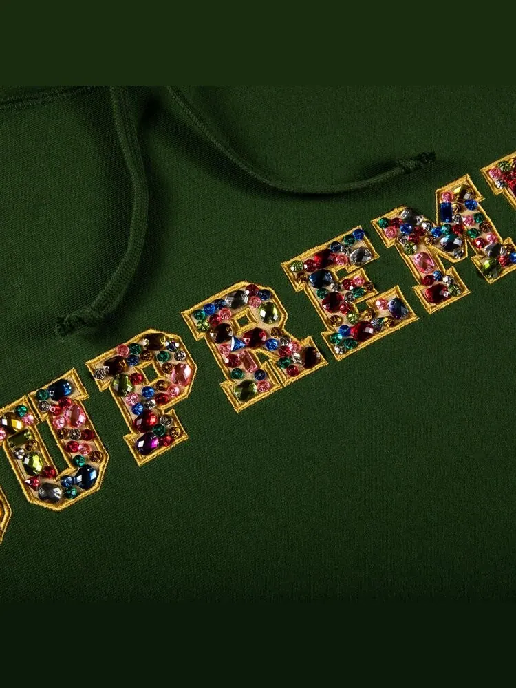 Толстовка Supreme Jewels Hooded Sweatshirt 'Green' — изображение 2 из 2, зеленый