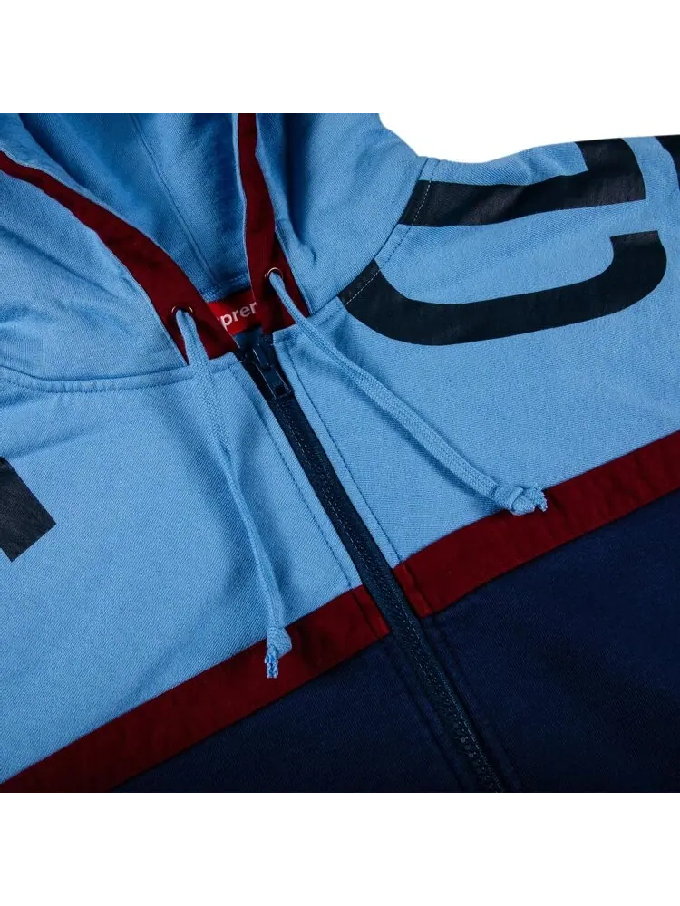 Толстовка Supreme Big Logo Paneled Zip Up Hooded Sweatshirt 'Navy' — изображение 3 из 3, синий