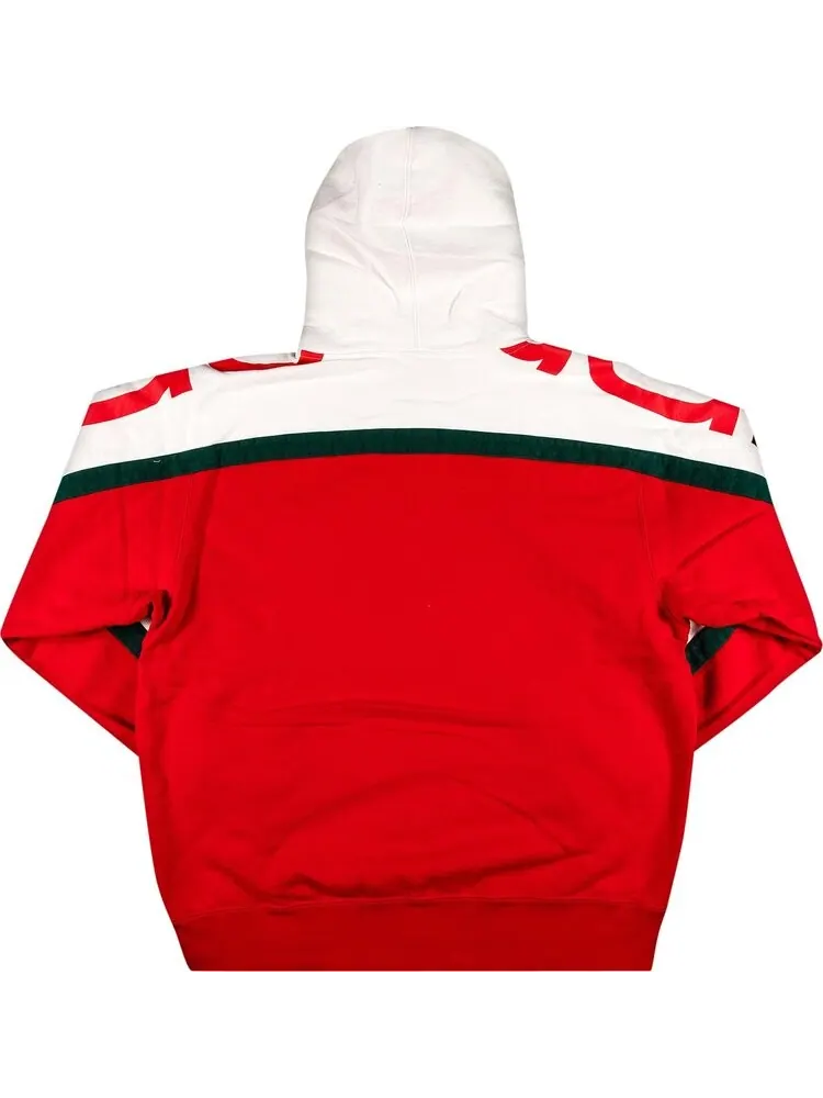 Толстовка Supreme Big Logo Paneled Zip Up Hooded Sweatshirt 'Red' — изображение 2 из 3, красный