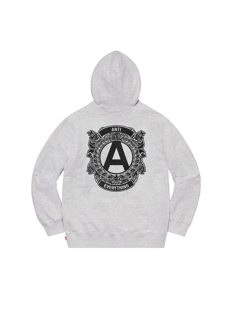 Толстовка Supreme Anti Hooded Sweatshirt Ash Grey — изображение 2 из 2, серый