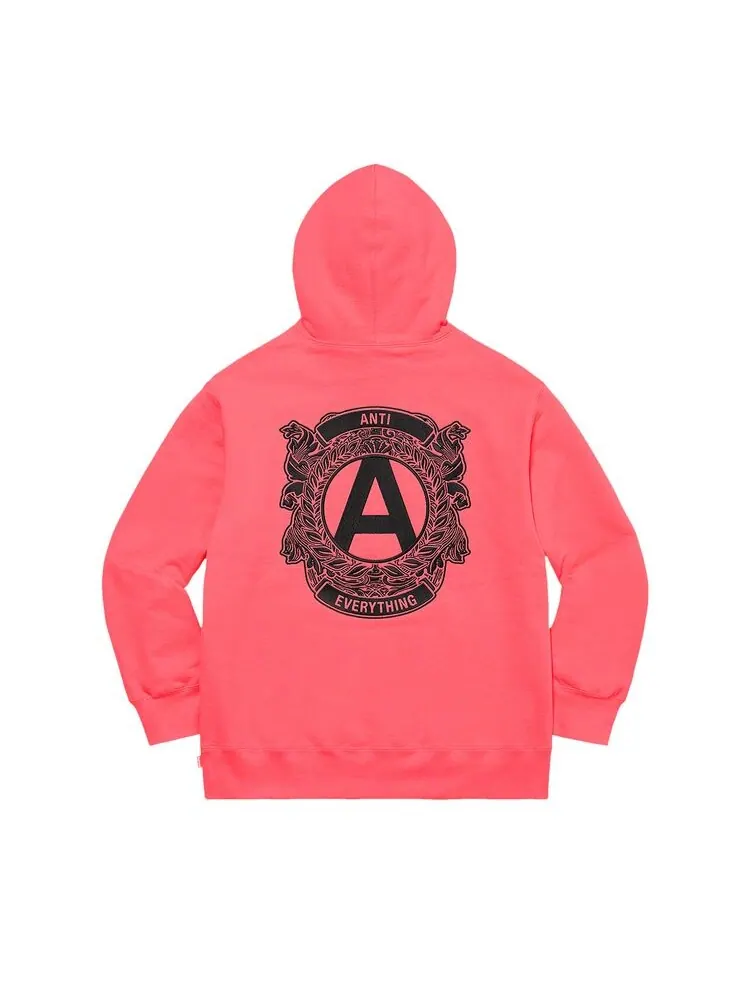 Толстовка Supreme Anti Hooded Sweatshirt Bright Coral — изображение 2 из 2, оранжевый