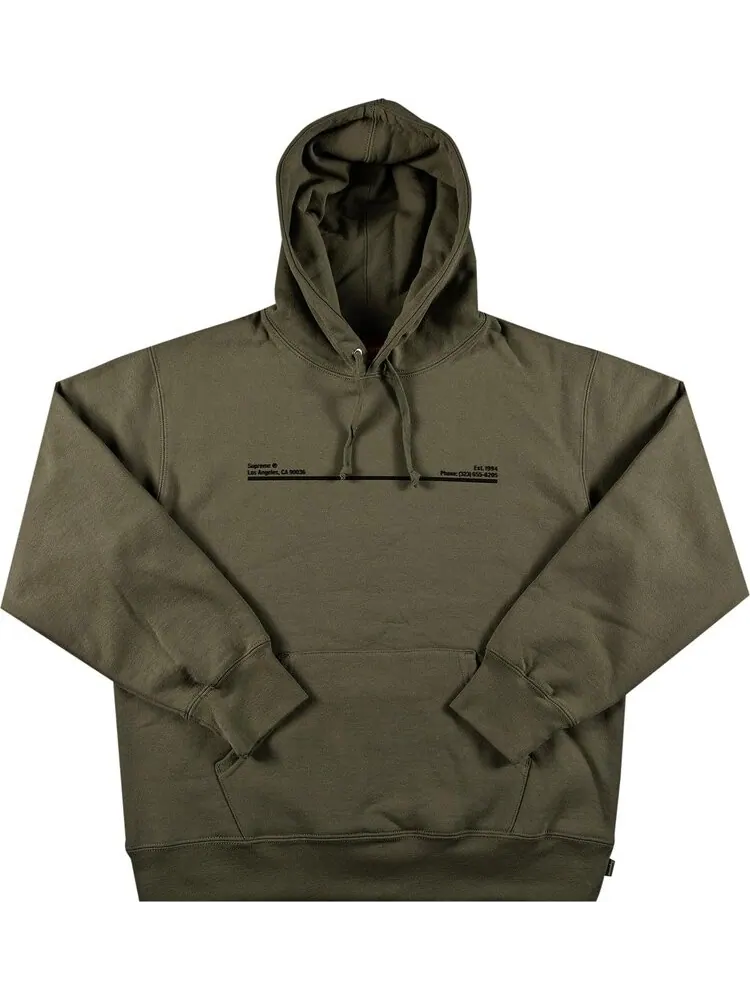 Толстовка Supreme Shop Hooded Sweatshirt - Los Angeles 'Light Olive' — изображение 1 из 2, зеленый