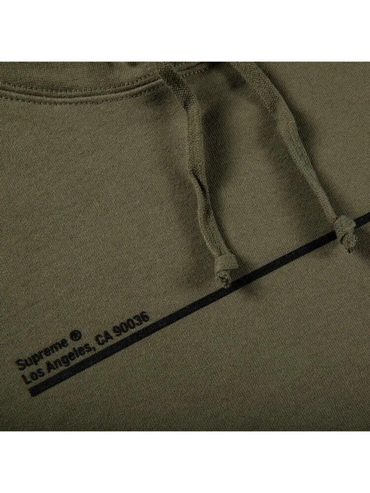 Толстовка Supreme Shop Hooded Sweatshirt - Los Angeles 'Light Olive' — изображение 2 из 2, зеленый
