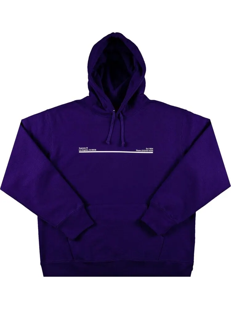 Толстовка Supreme Shop Hooded Sweatshirt - Los Angeles 'Purple' — изображение 1 из 2, фиолетовый