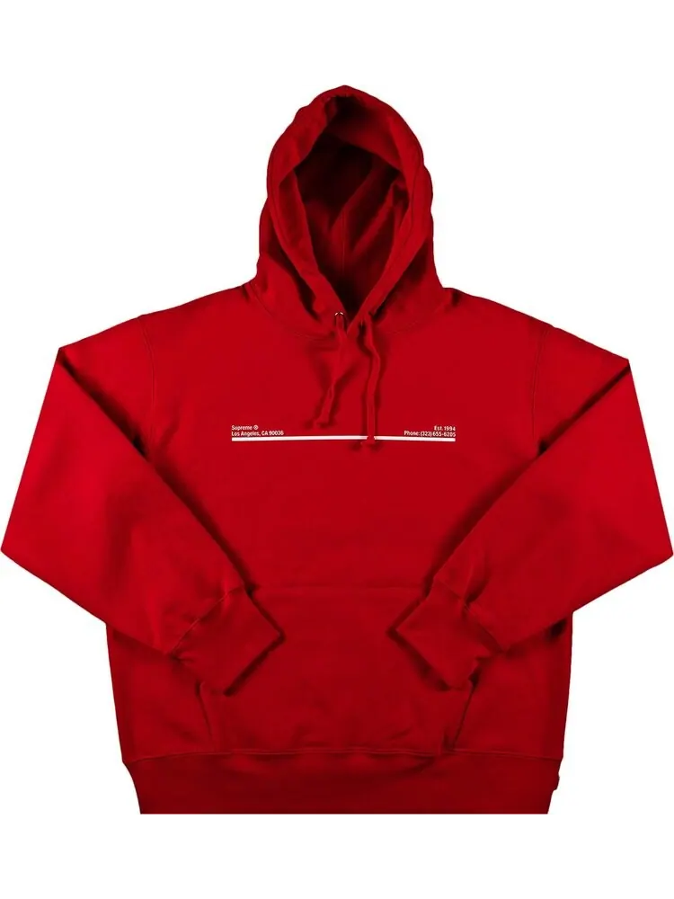 Толстовка Supreme Shop Hooded Sweatshirt - Los Angeles 'Red' — изображение 1 из 2, красный