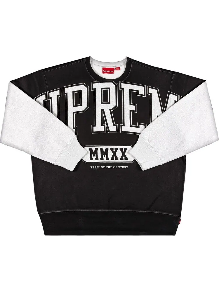 Толстовка Supreme Overprint Crewneck 'Ash Grey' — изображение 1 из 3, серый