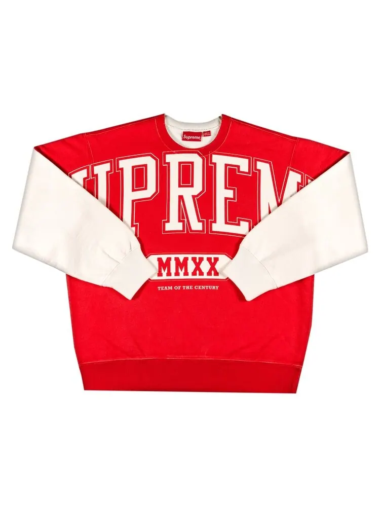Толстовка Supreme Overprint Crewneck 'White' — изображение 1 из 3, белый