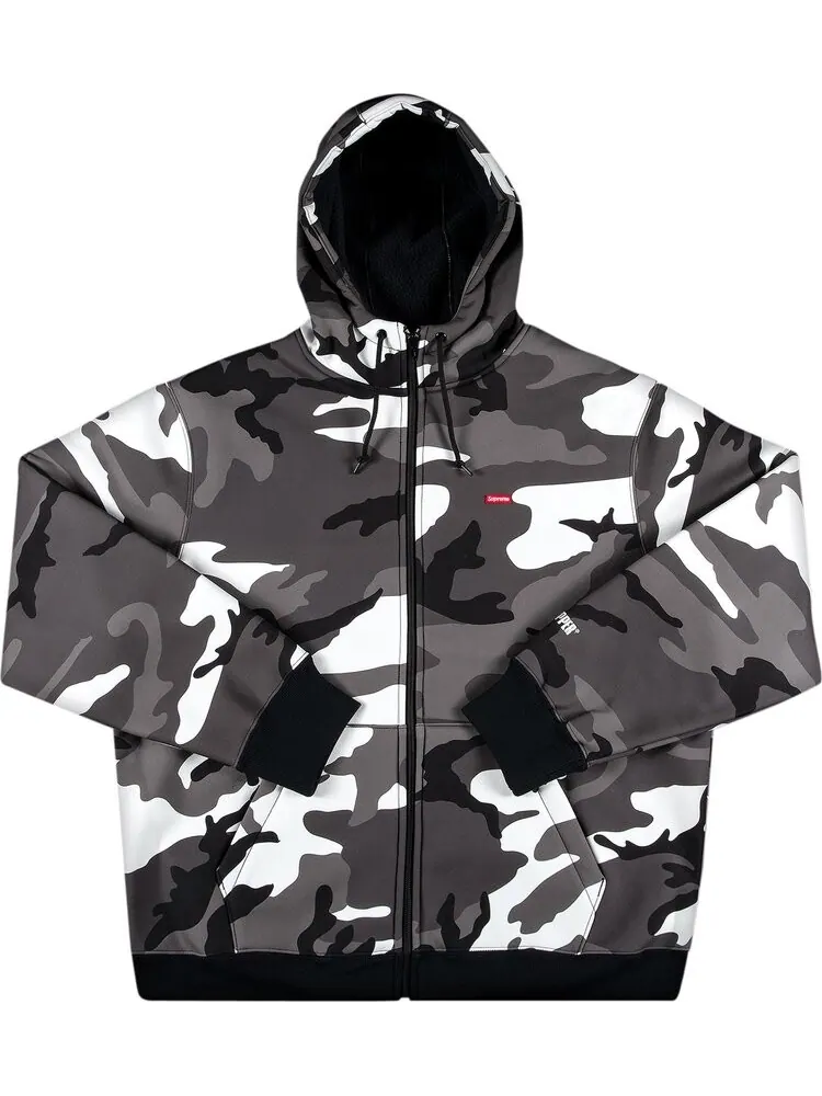 Толстовка Supreme x WINDSTOPPER Zip Up Hooded Sweatshirt 'Snow Camo' — изображение 1 из 2, белый