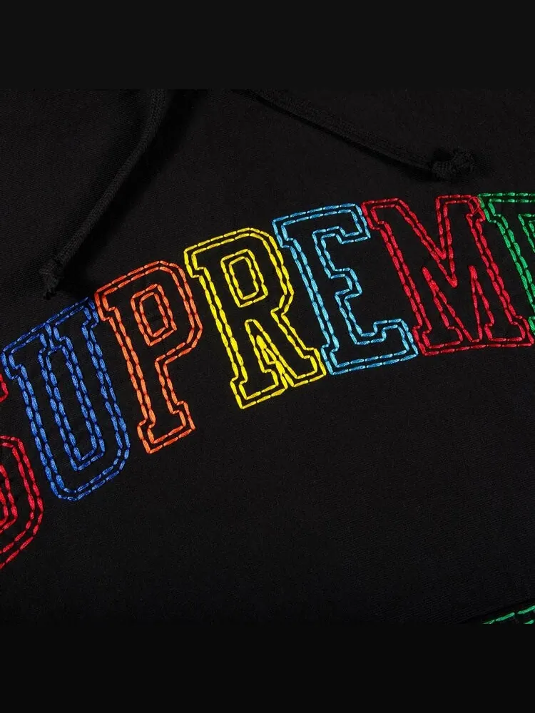 Толстовка Supreme Big Stitch Hooded Sweatshirt 'Black' — изображение 2 из 2, черный