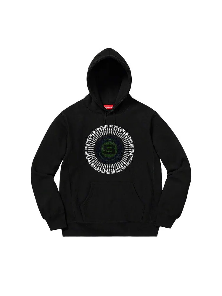 Толстовка Supreme Chenille Appliqué Hooded Sweatshirt — изображение 1 из 1, черный