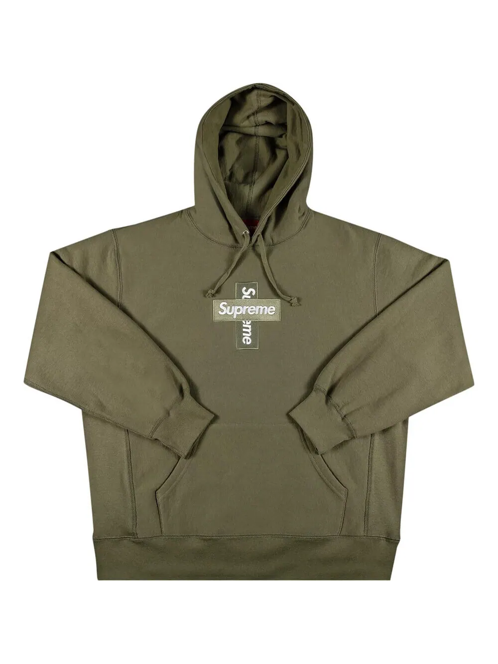 Худи Supreme Cross Box Logo, светло-оливковый — изображение 1 из 2, зеленый