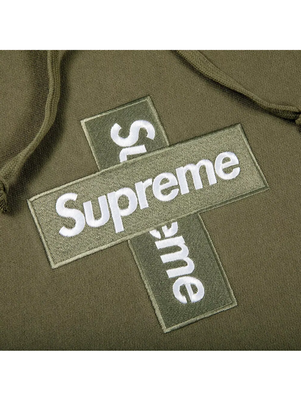 Худи Supreme Cross Box Logo, светло-оливковый — изображение 2 из 2, зеленый
