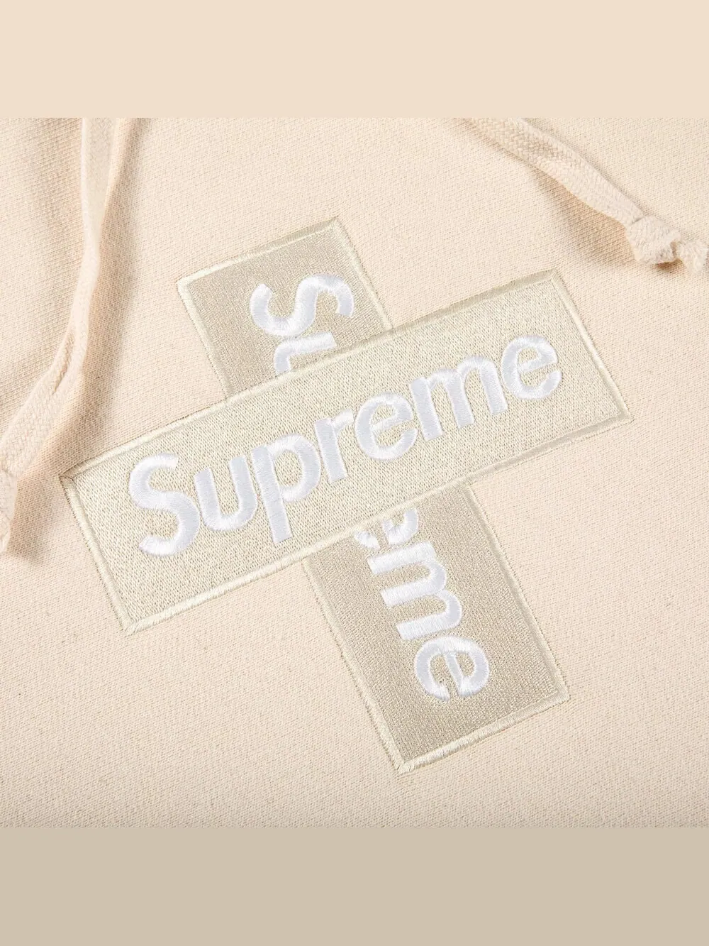 Худи Supreme Cross Box Logo — изображение 2 из 2, бежевый