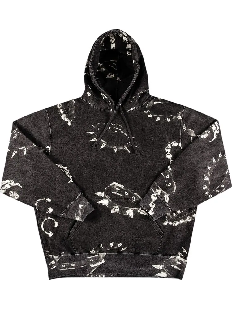 Толстовка Supreme Studded Collars Hooded Sweatshirt 'Black' — изображение 1 из 2, черный