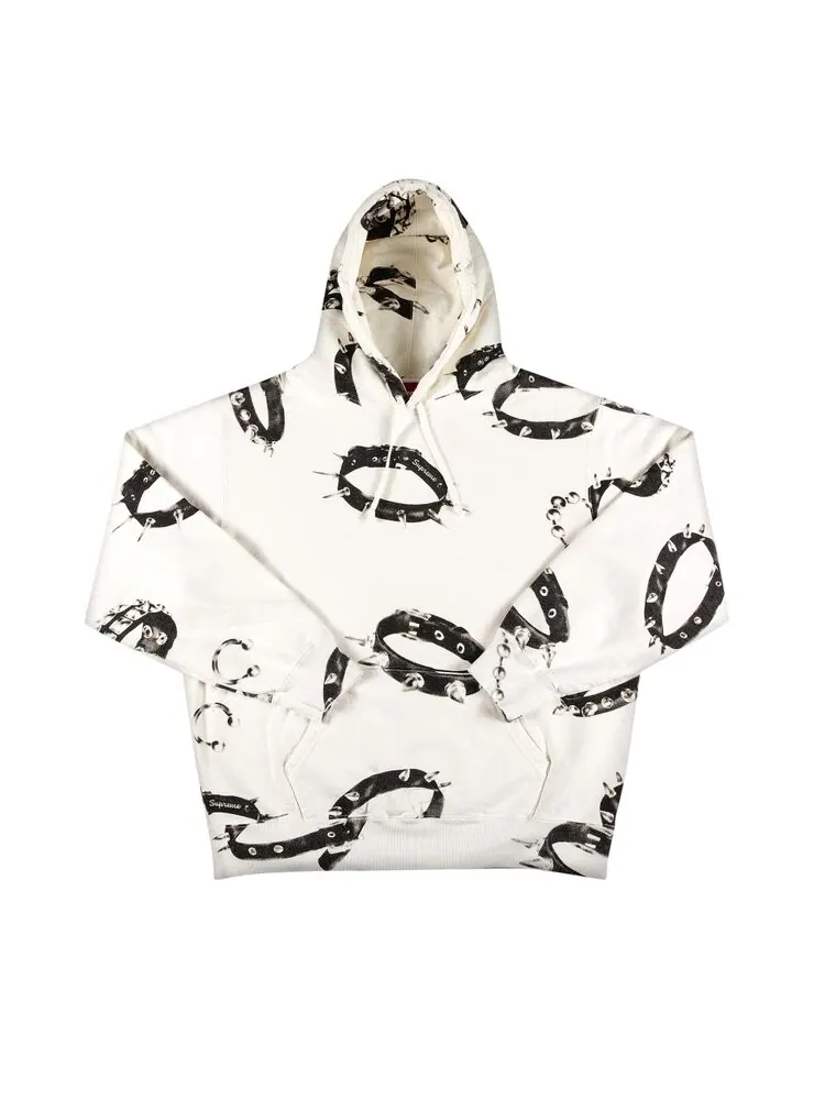 Толстовка Supreme Studded Collars Hooded Sweatshirt 'White' — изображение 1 из 2, белый
