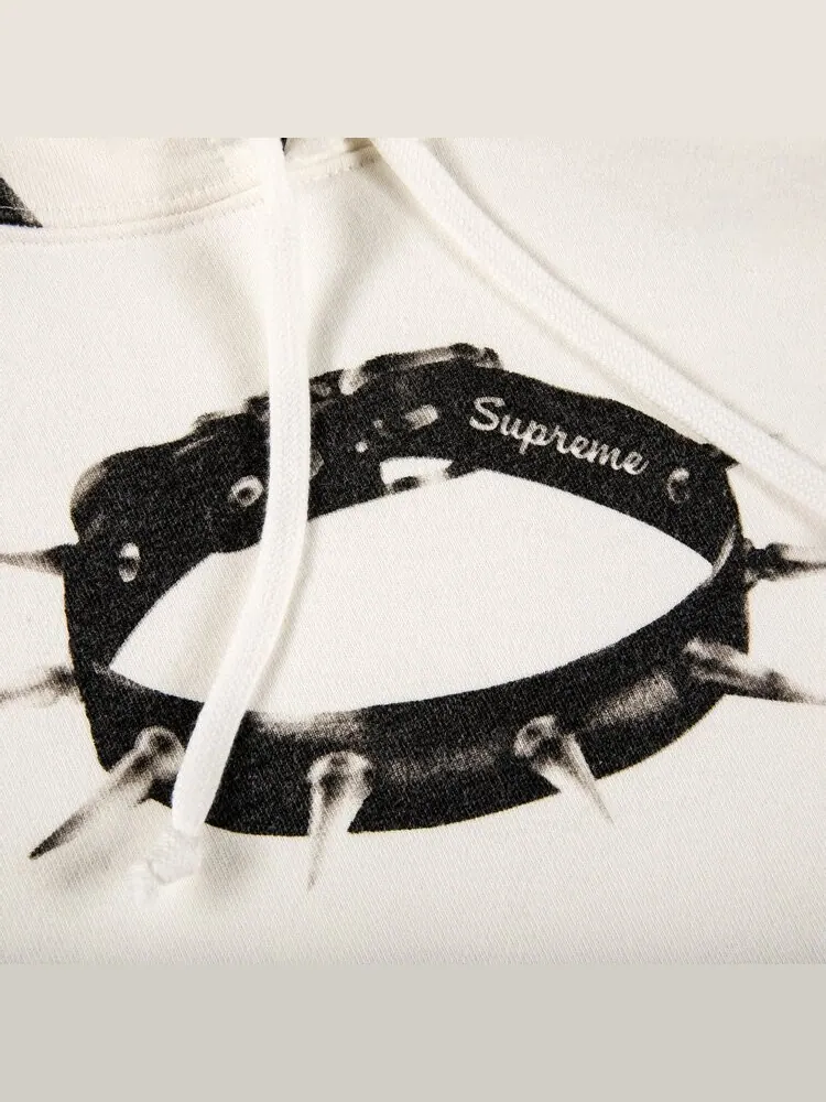 Толстовка Supreme Studded Collars Hooded Sweatshirt 'White' — изображение 2 из 2, белый