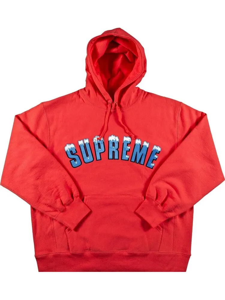 Толстовка Supreme Icy Arc Hooded Sweatshirt 'Bright Coral' — изображение 1 из 2, оранжевый