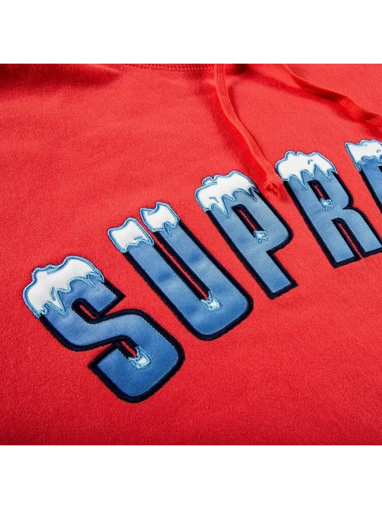 Толстовка Supreme Icy Arc Hooded Sweatshirt 'Bright Coral' — изображение 2 из 2, оранжевый