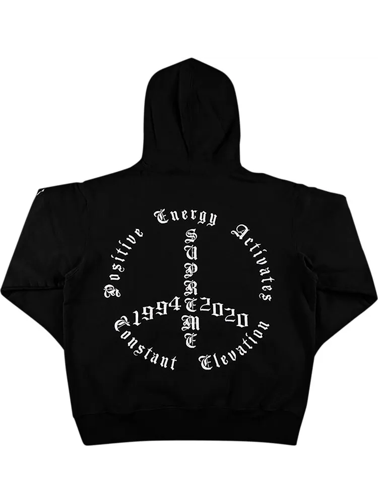 Толстовка Supreme Peace Hooded Sweatshirt 'Black' — изображение 2 из 3, черный