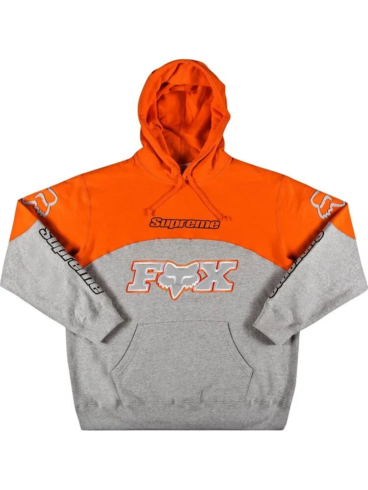 Толстовка Supreme x Fox Racing Hooded Sweatshirt 'Grey' — изображение 1 из 2, серый