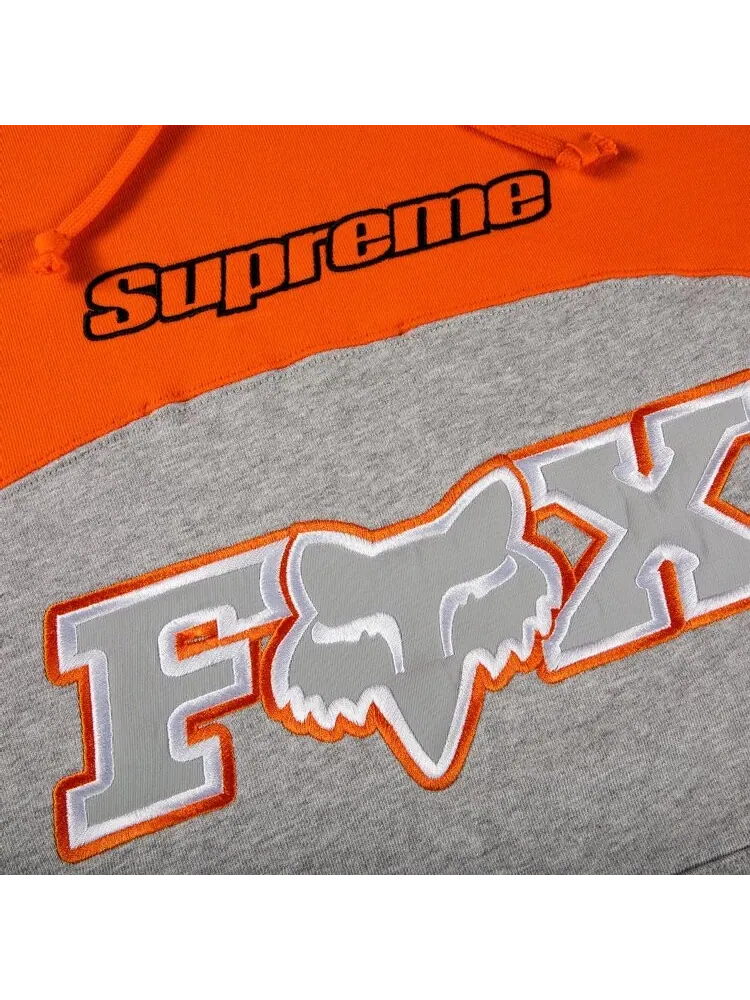 Толстовка Supreme x Fox Racing Hooded Sweatshirt 'Grey' — изображение 2 из 2, серый
