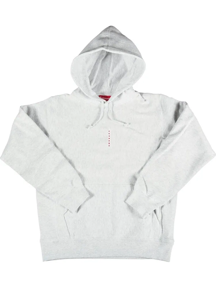 Толстовка Supreme Micro Logo Hooded Sweatshirt 'Ash Grey' — изображение 1 из 1, серый